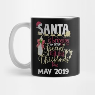 Christmas Pregnancy Due May 2019 Santa Baby Mom Mug